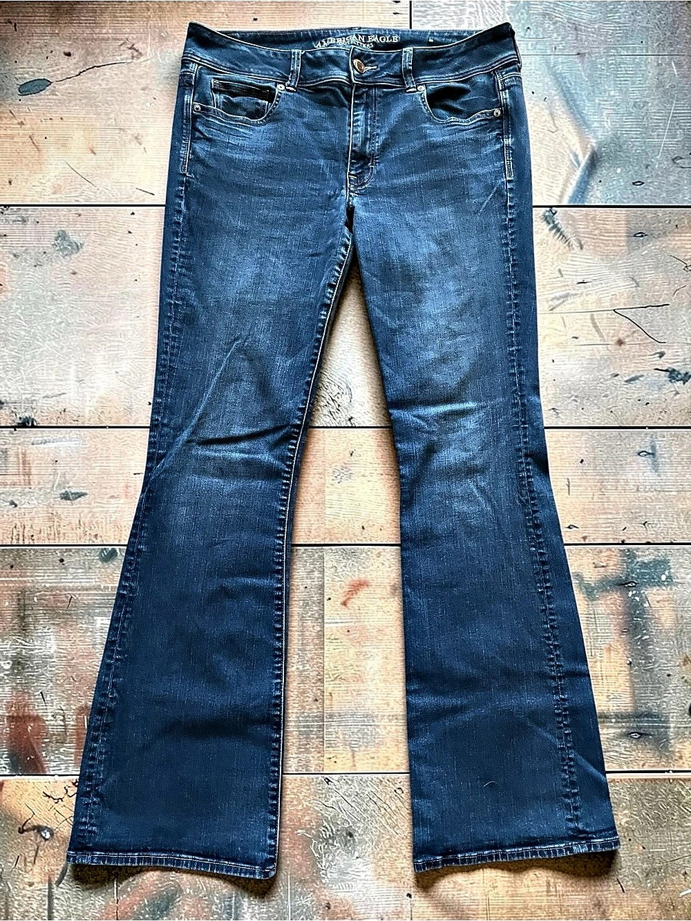 American Eagle Outfitters Women’s Kick Boot Jeans Blue Size 14 Long